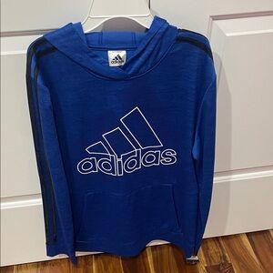Adidas Kids Royal Blue Hoodie with Black Accents